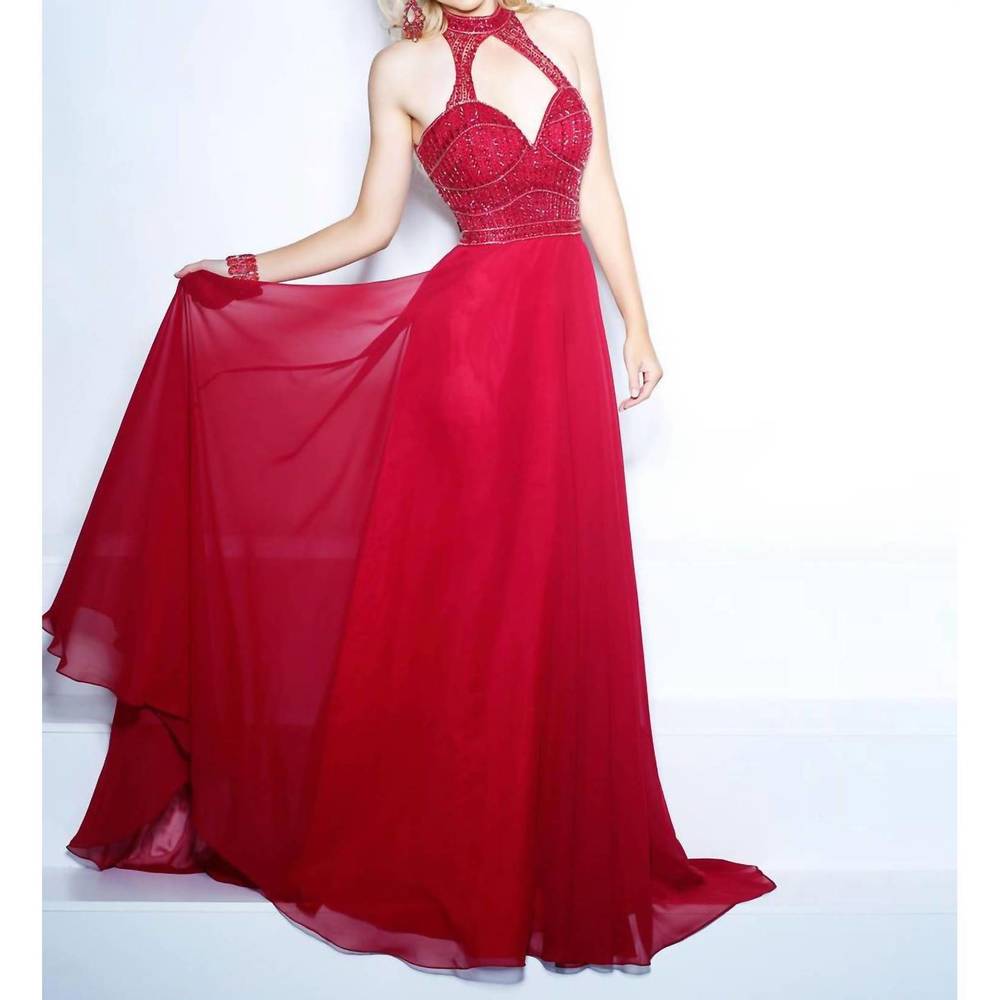 NEW 2CUTE halter prom dress in wine